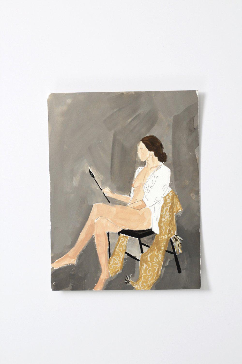 "Painter Lady" Gouache Painting 6x8