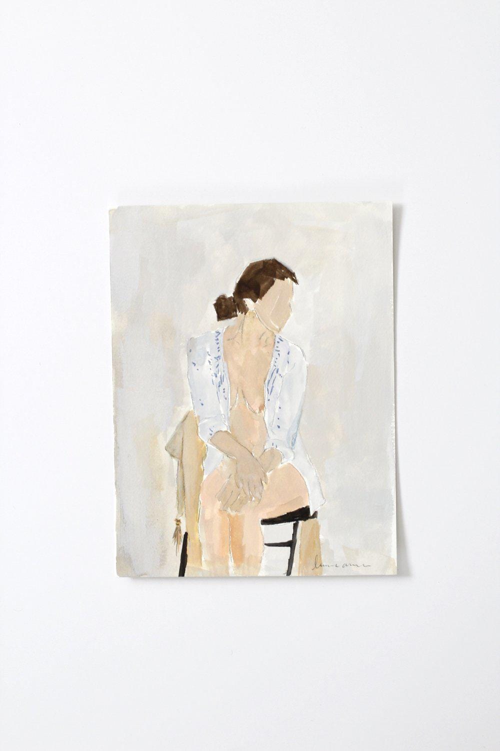 Abstract painting of woman sitting, fullsizeoutput_207f