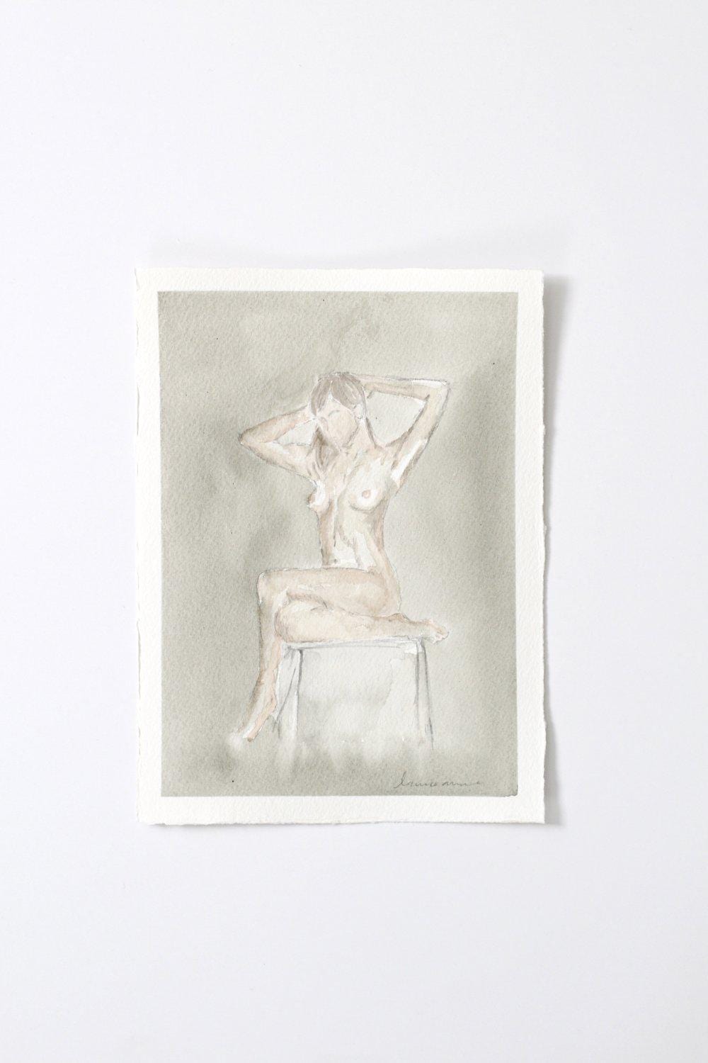 Nude figure watercolor art on white paper, fullsizeoutput_208a