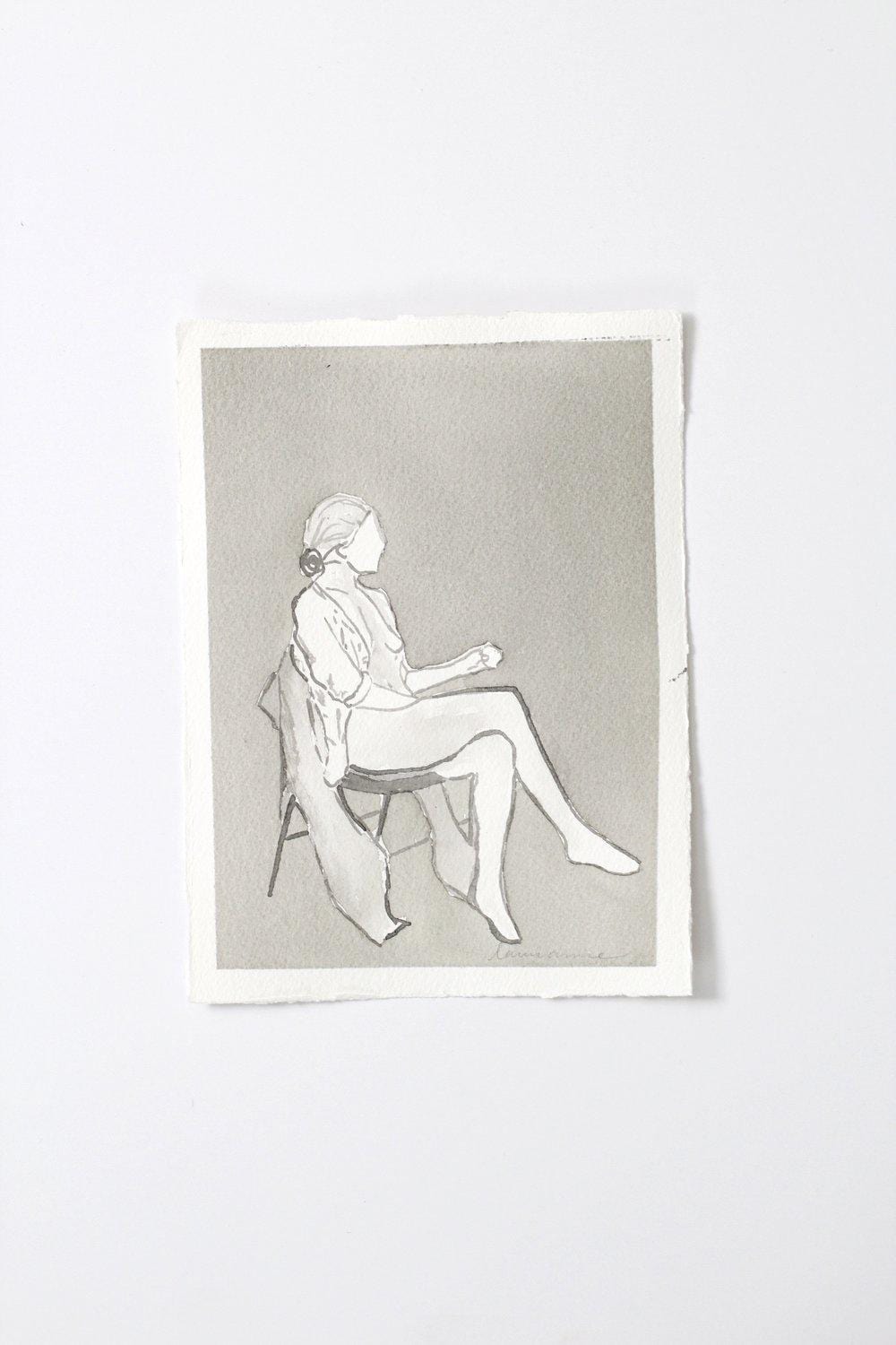 Woman sitting in chair sketch