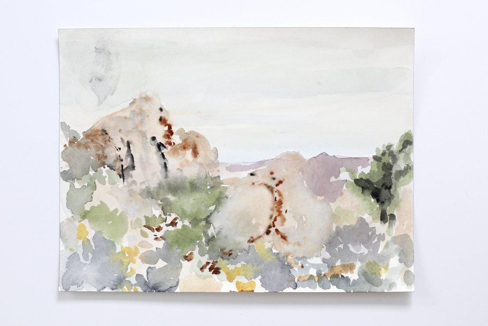 Watercolor landscape painting