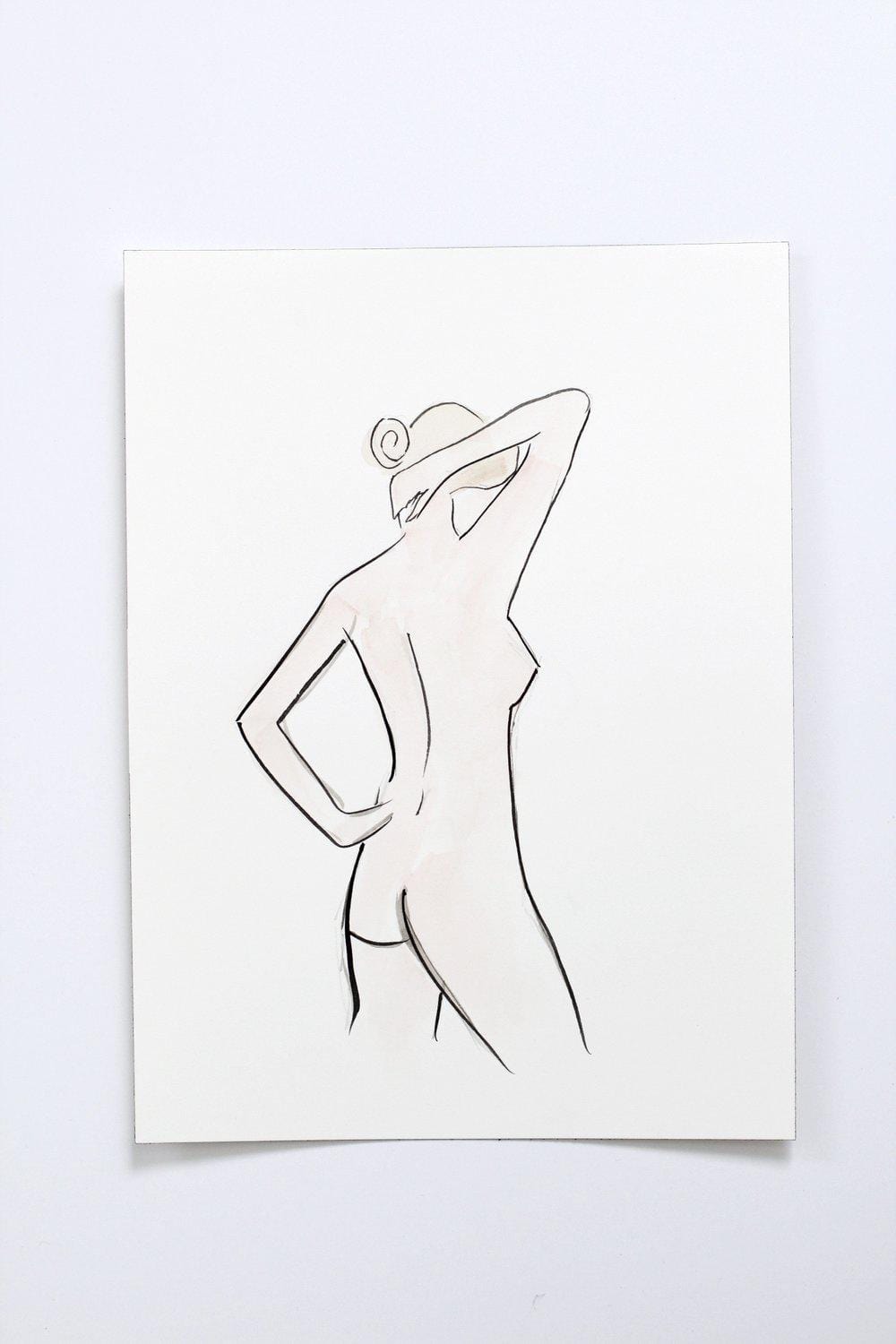 Minimalist nude woman art print