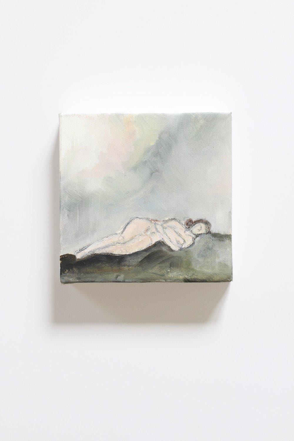 Abstract nude painting on canvas.