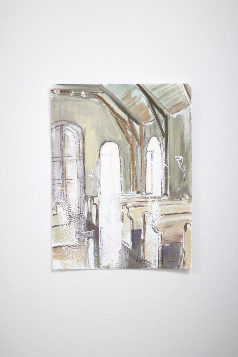 Painting of church interior