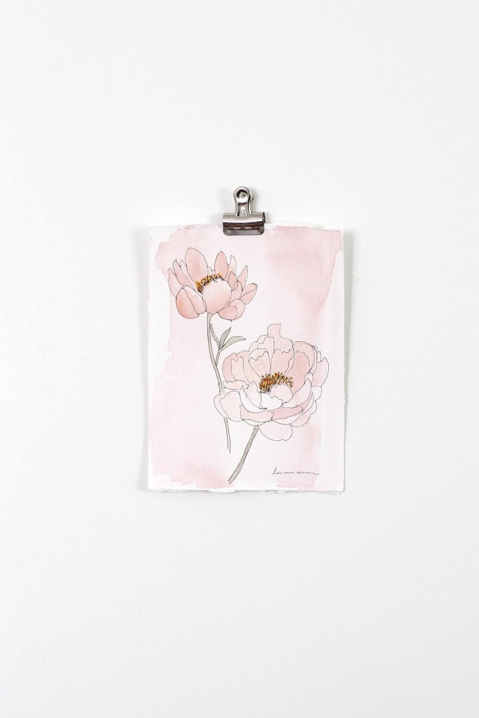 Watercolor peony art print