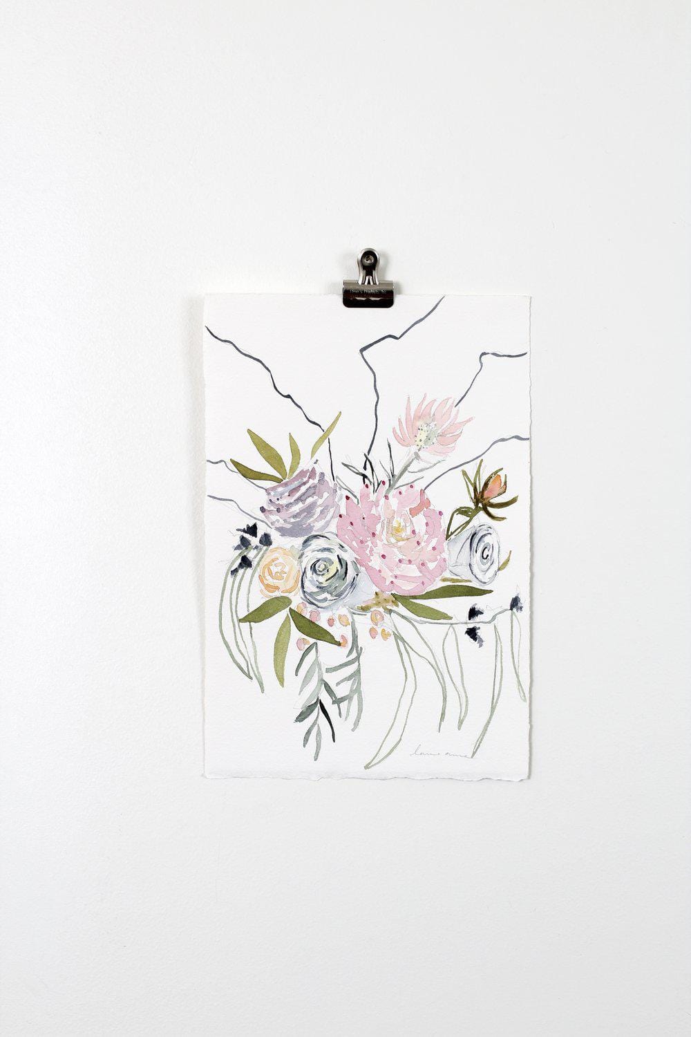 Watercolor floral art print