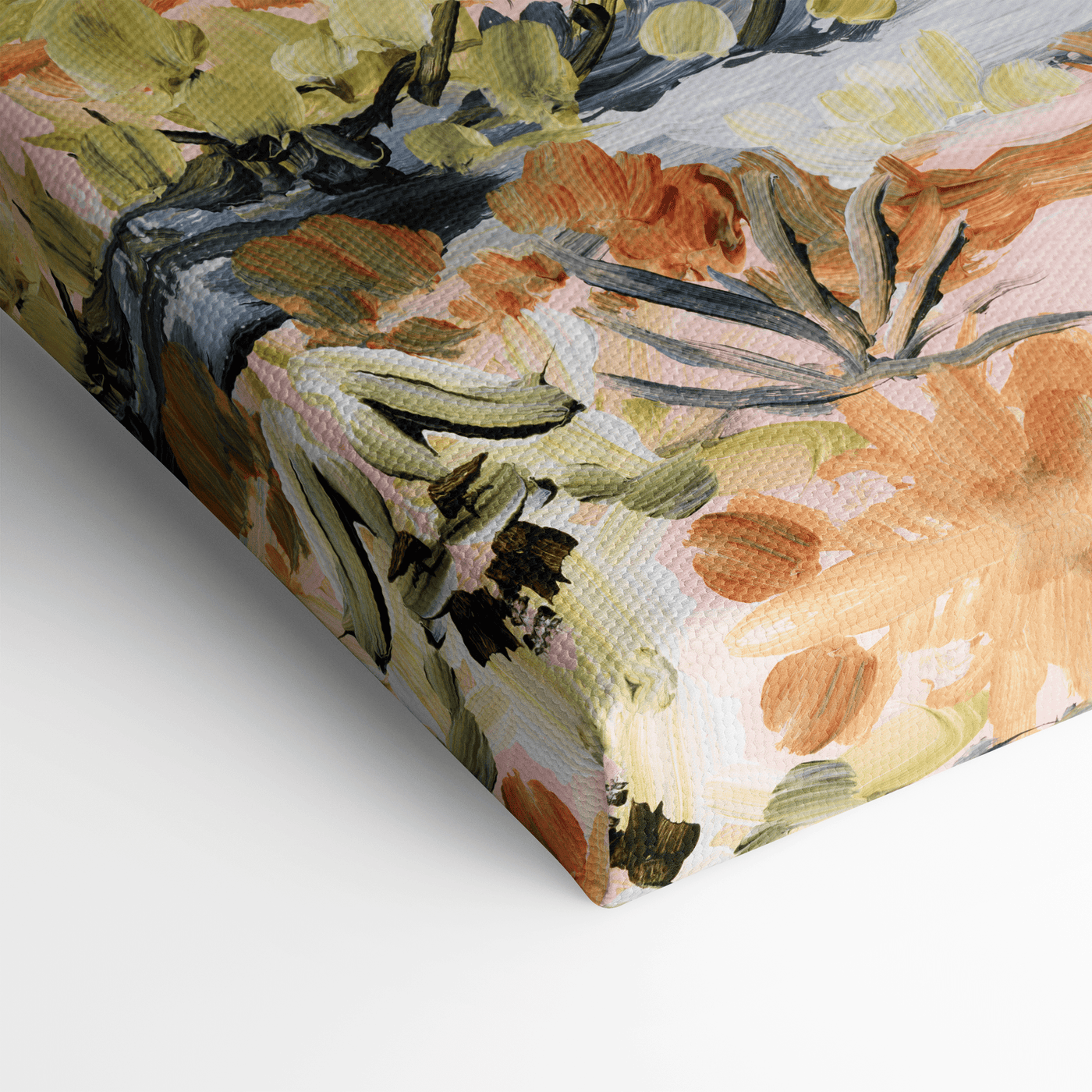Bright desert floral print border detail
