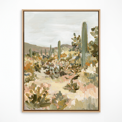 Cholla cactus art in natural frame
