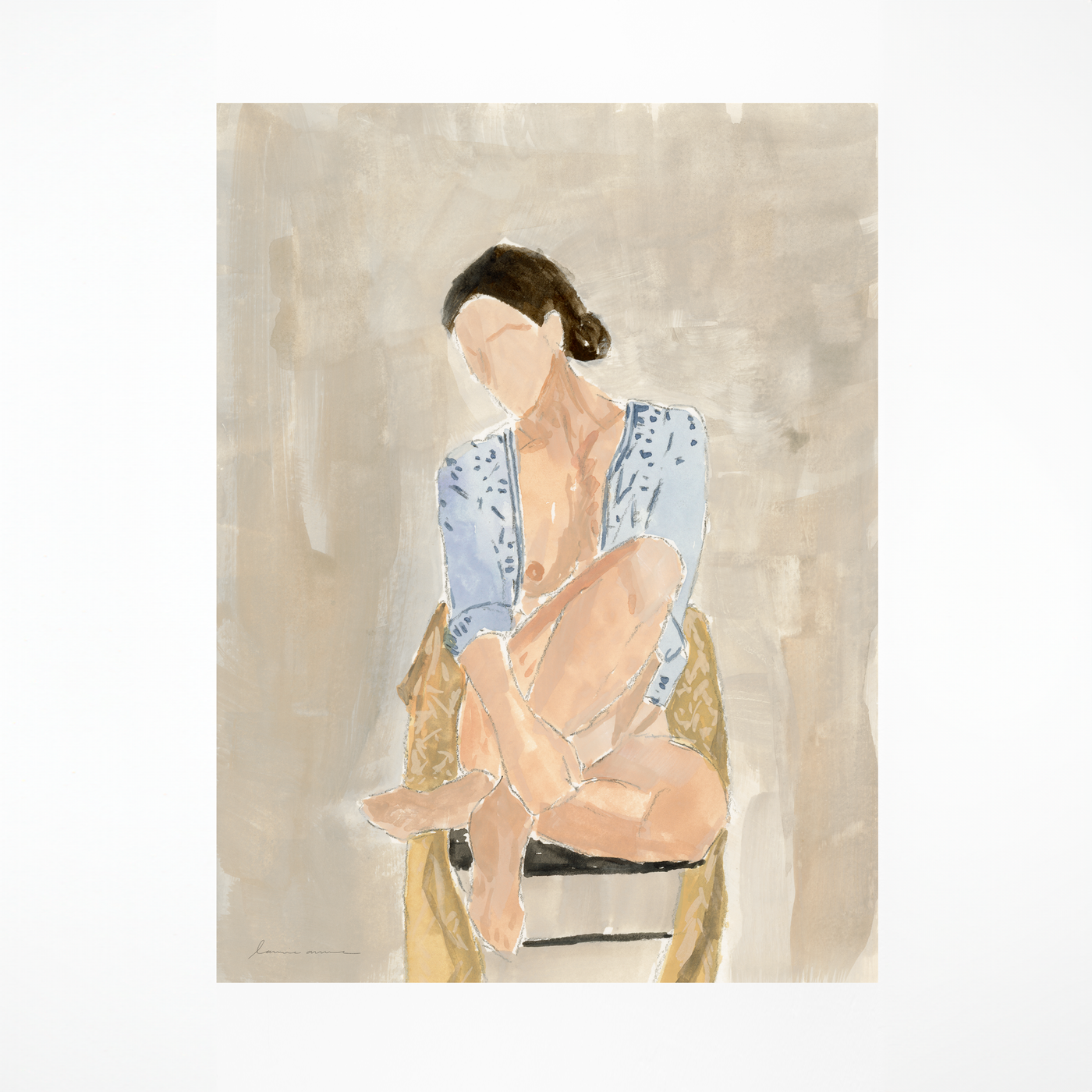 "Girl in the Blue Shirt" Art Print
