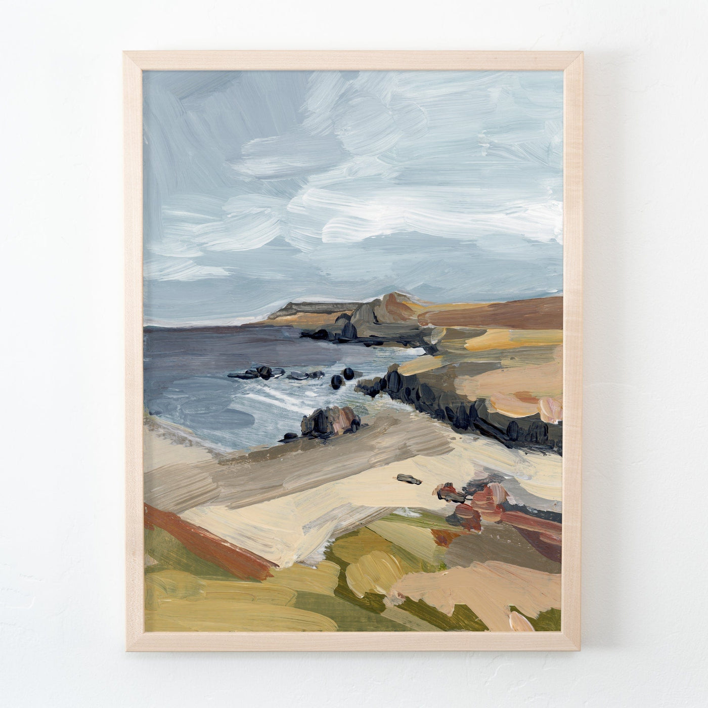 Monterey coastal painting in a frame