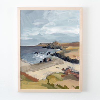 Monterey coastal painting in a frame