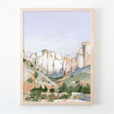Zion National Park painting in a frame