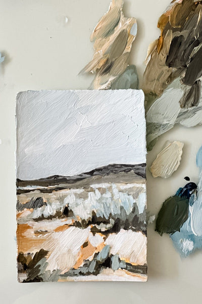 Cape Cod landscape painting with palette