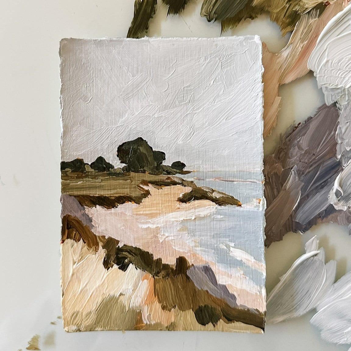 Cypress Coast landscape painting with beach and ocean