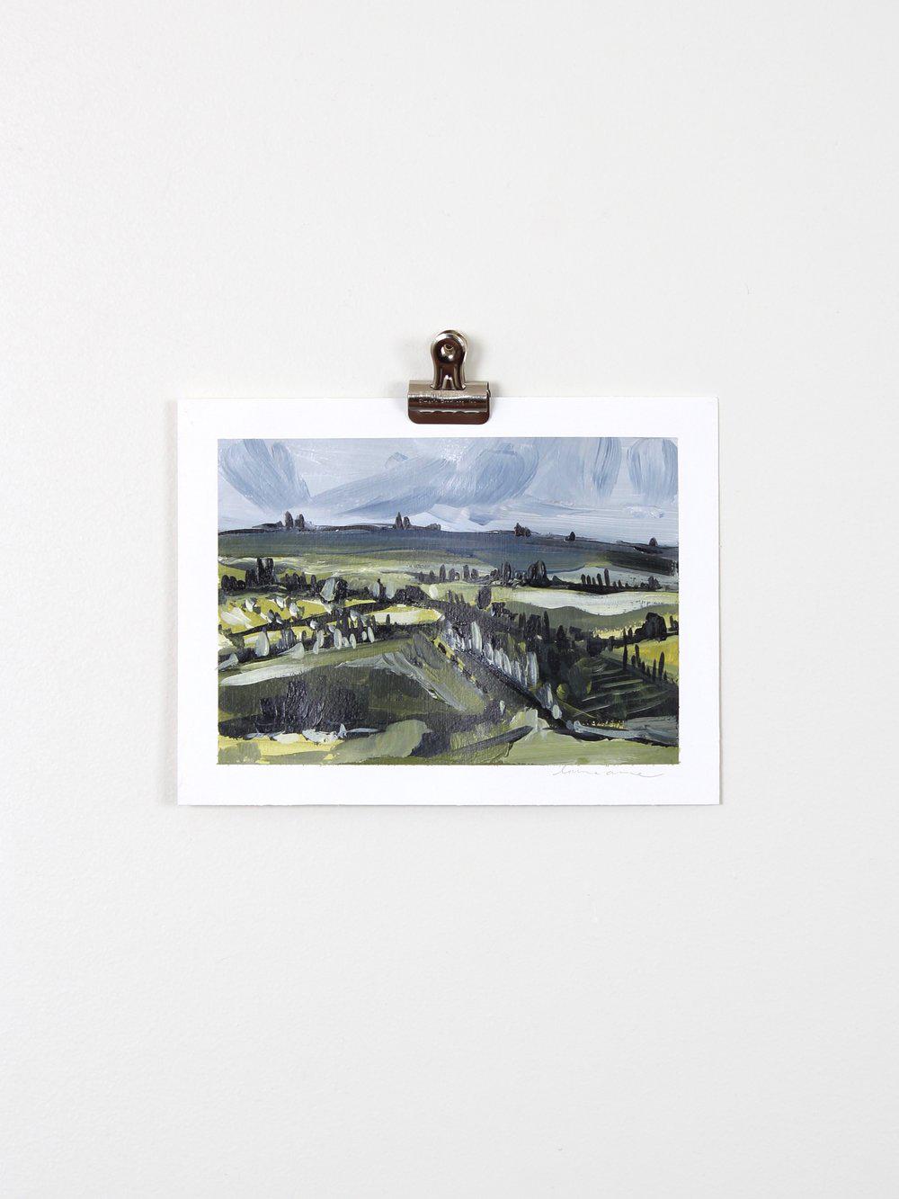 "Italian Hills" Acrylic Painting 6x8