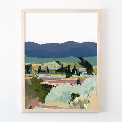 Catalonia hills landscape art print
