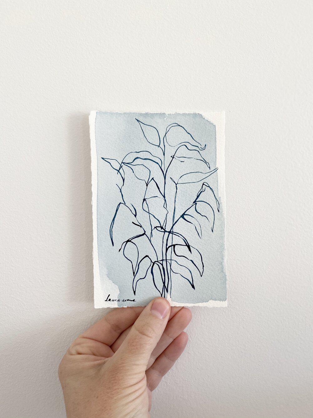 Blue Botanical Blind Contour 9