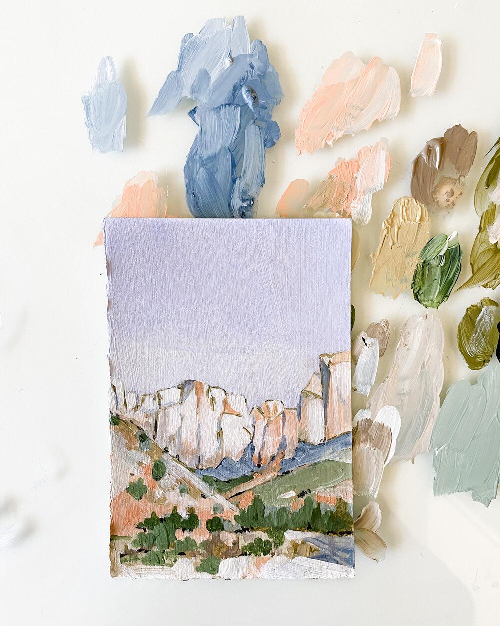 Tiny Zion Acrylic Painting