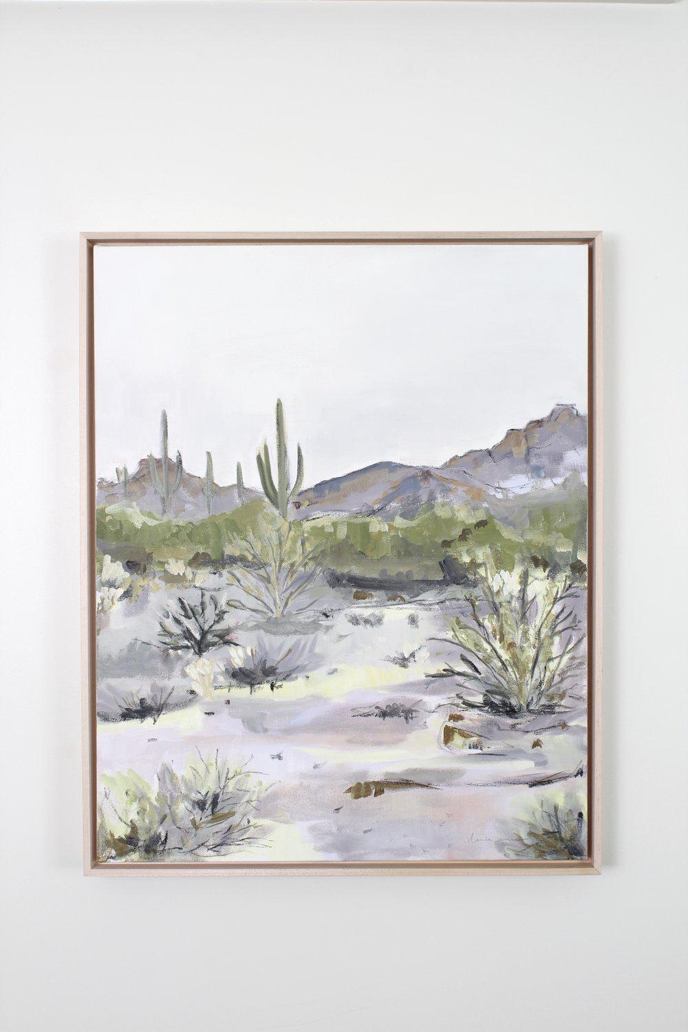 "Purple Desert" Framed Acrylic Painting 24x30