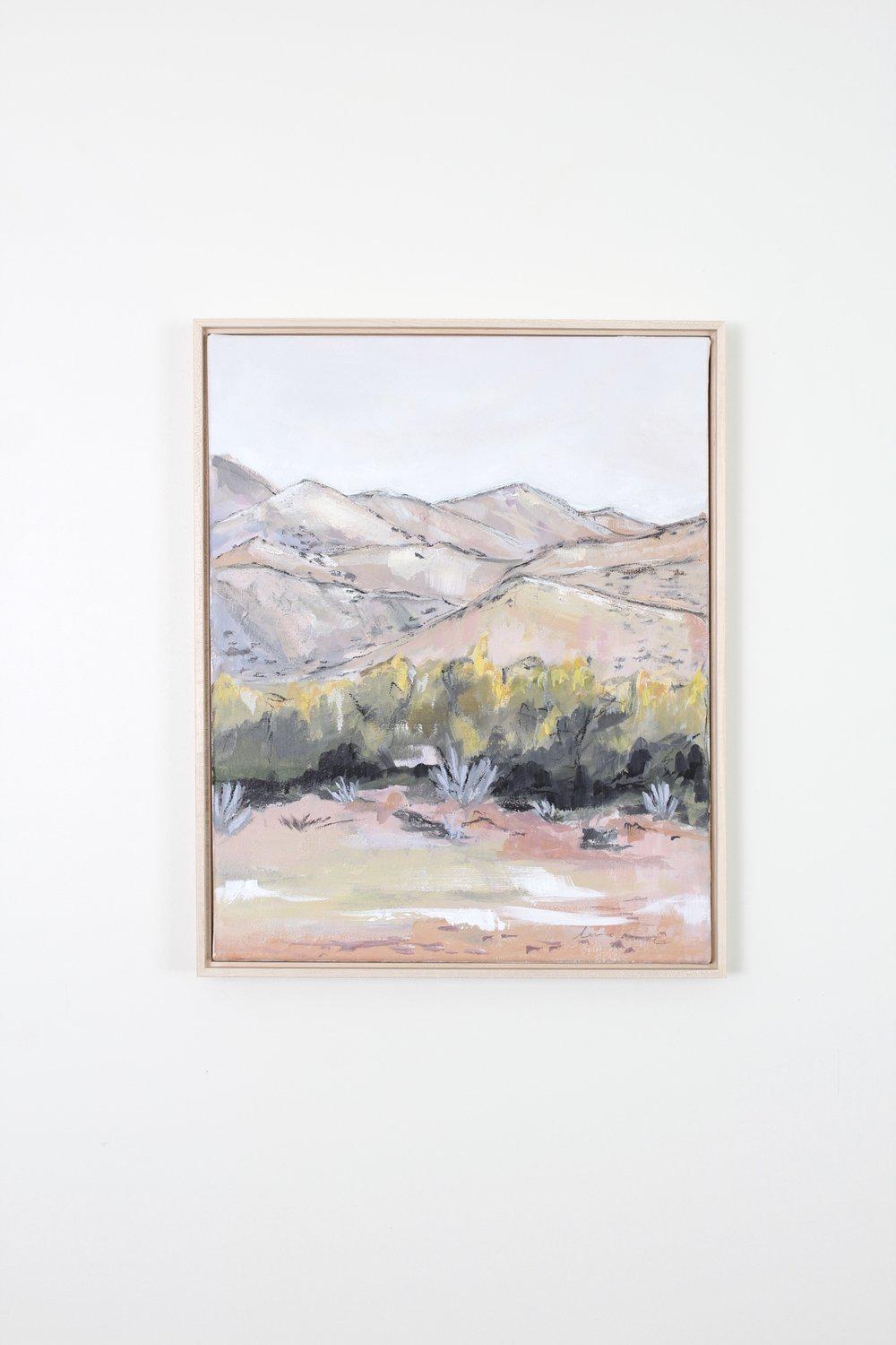"Pink Desert" Framed Acrylic Painting 16x20
