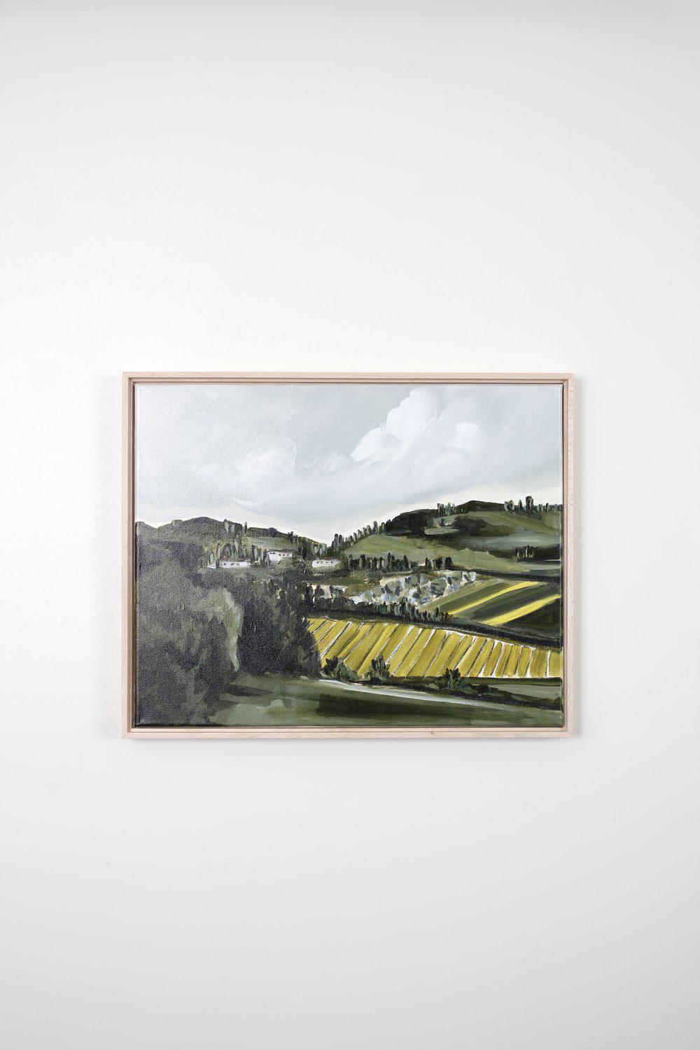 "Tuscan Hills No. 3" Framed Acrylic Painting 16x20