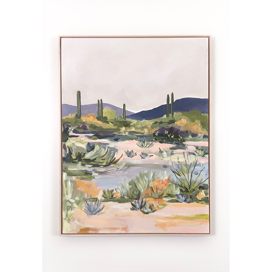 "Spring Desert" Framed Acrylic Painting 30x40